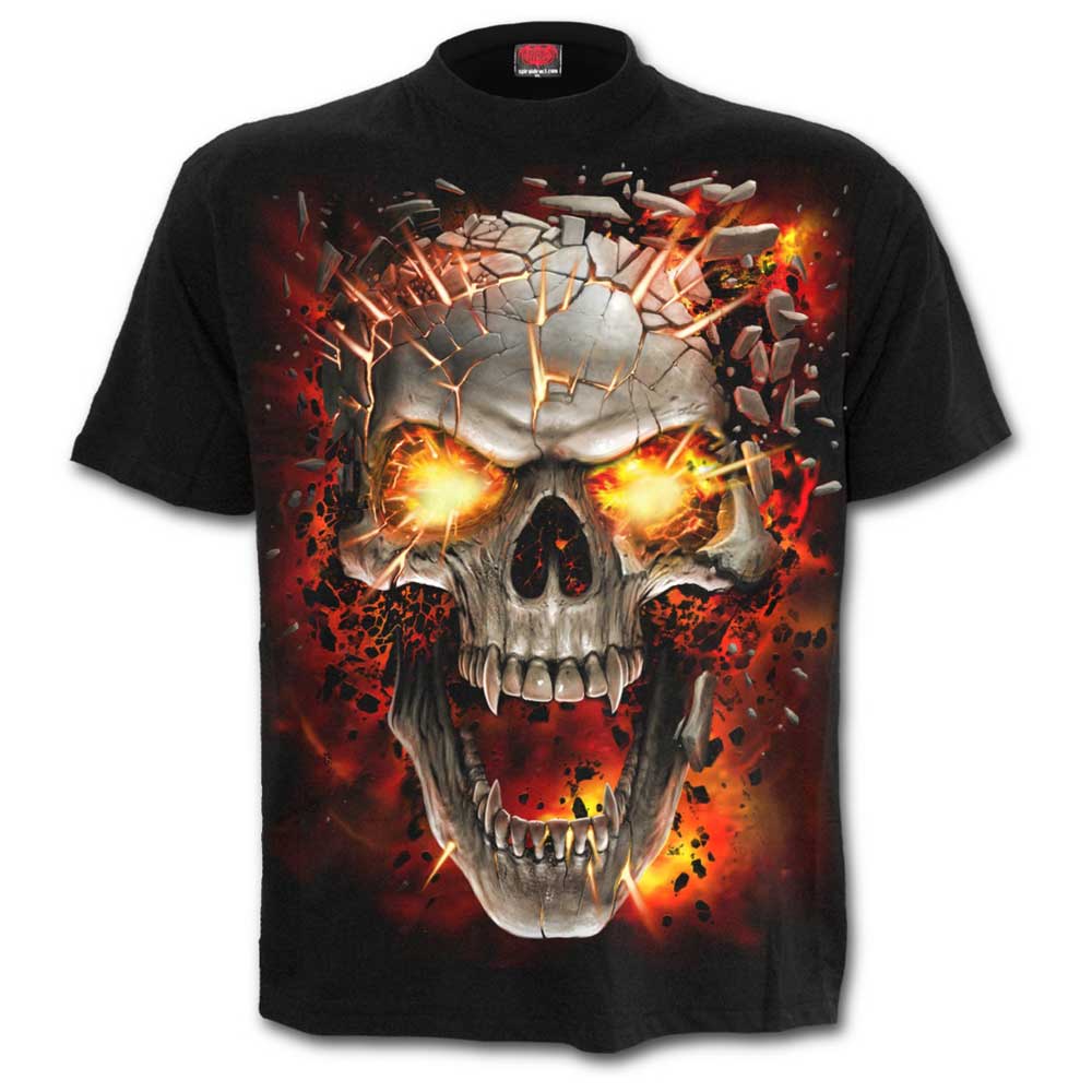 Spiral - SKULL BLAST Mens T-shirt - Black